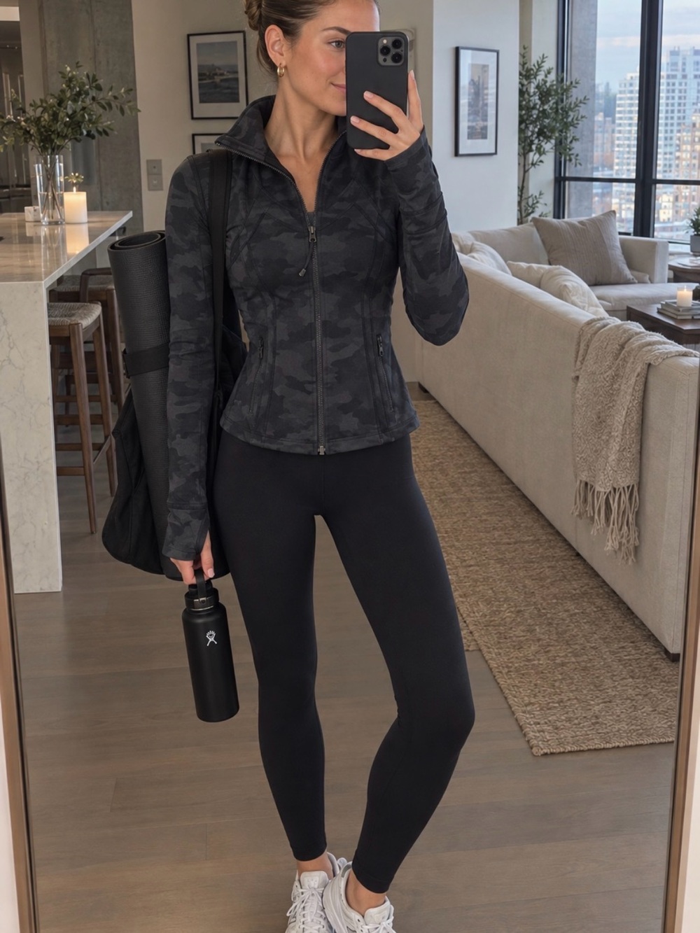 lululemon define jacket black grey camo size 4
